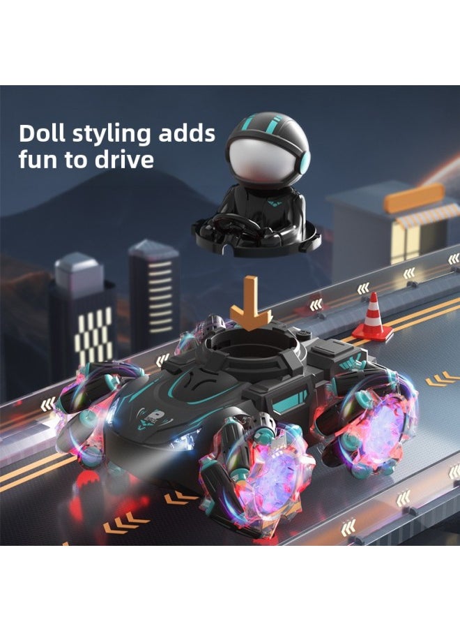 JJRC Special Effects Remote Control Car Magic Color Projection Stunt Car 2.4g Drift Racing Car Children's Sound And Light Toy Car-Color:Red  - Image 3
