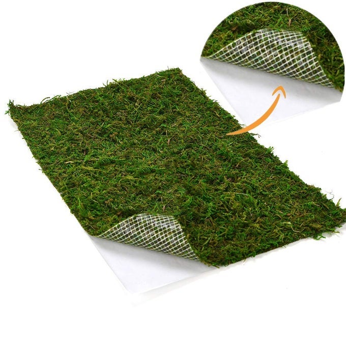 DRIED MOSS MAT FOR WEDDING BIRTHDAY PARTY FAIRY GARDEN DECORATIONS DARK GREEN GREEN 14 X 9