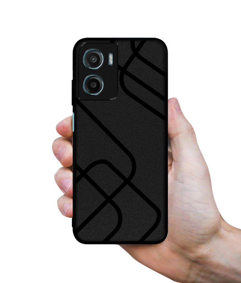 Casotec Zig-Zag Black Line Design Premium 2D Printed Metal Back Case Cover for Motorola Moto G05 4G / E15 4G - Image 3
