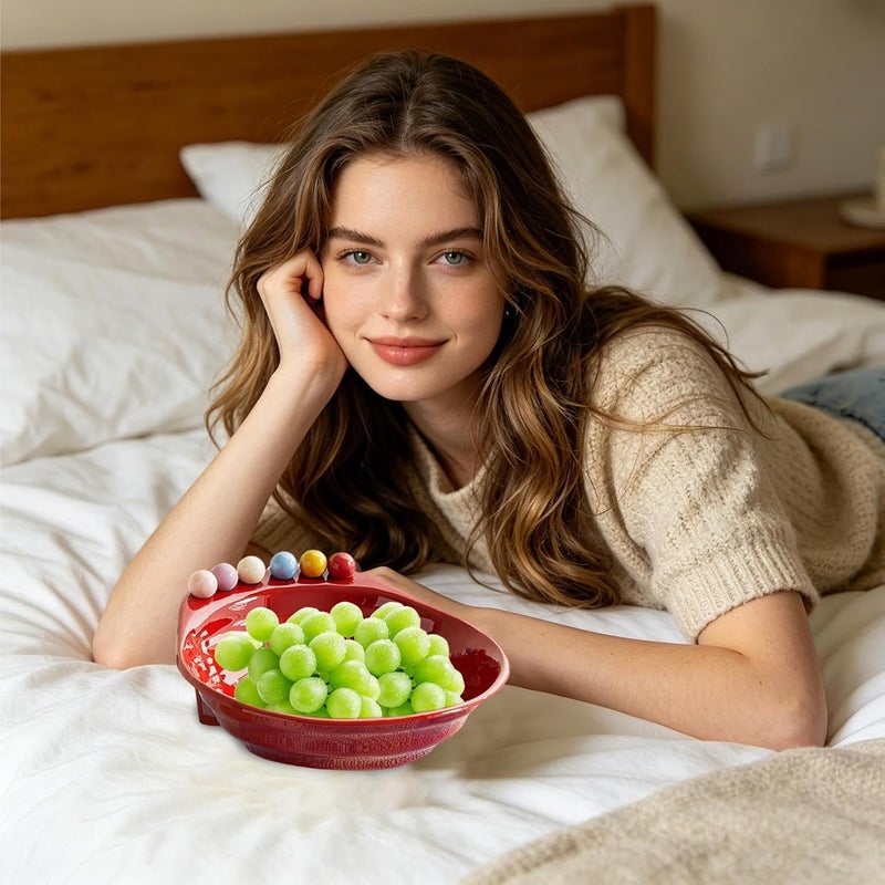Snack Bowl with Forks | 6 Forks Included Large Capacity – Kitchen Serving Bowl Fruit, for at Home, Family Gatherings, Snacks and Tight Spaces - Image 2