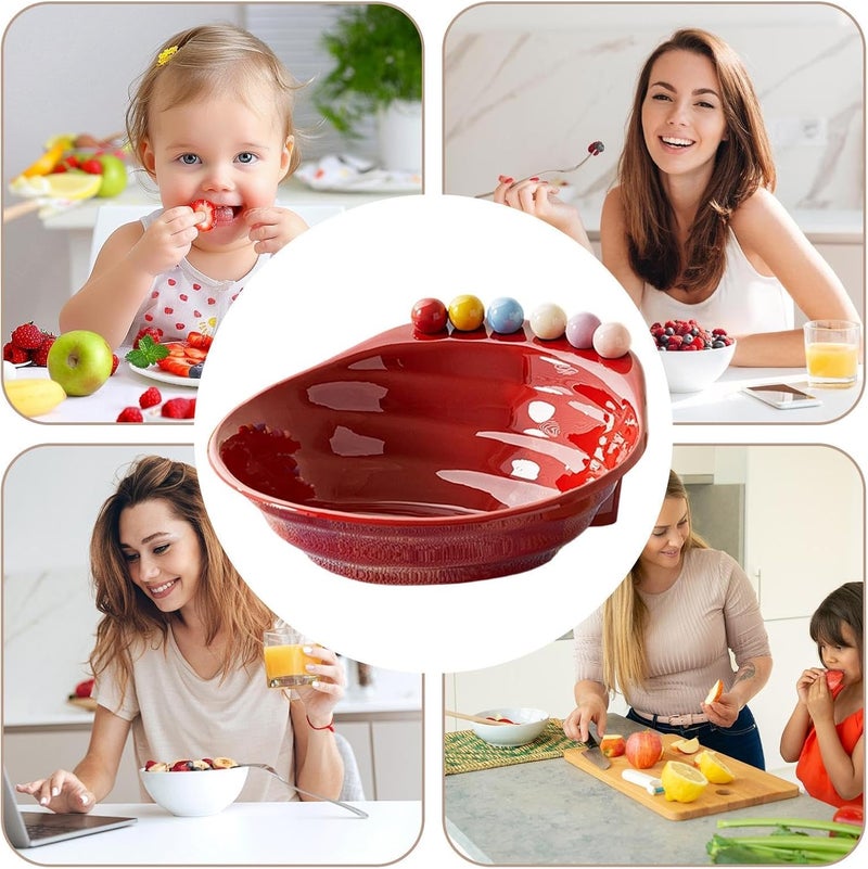 Snack Bowl with Forks | 6 Forks Included Large Capacity – Kitchen Serving Bowl Fruit, for at Home, Family Gatherings, Snacks and Tight Spaces - Image 4