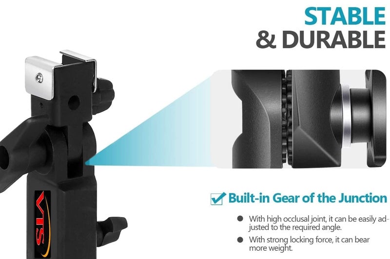 VTS Heavy-Duty Metal U Clamp with Shoe Mount and Umbrella Holder Slot | Flash Holder | for Speedlite, LED Video Light | Photography & Videography(-001) - Image 3