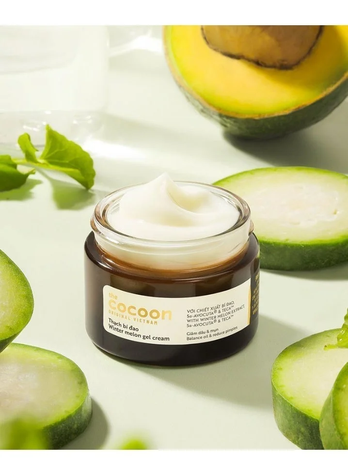 The Cocoon Original Vietnam  Winter Melon Gel Cream Moisturiser 30ml | Oil-Free Face Cream for Oily & Acne-Prone Skin | Lightweight Hydrating Gel Cream for Soft Skin & Plump Skin | Shine Control Daily Moisturiser  | Best Price UAE