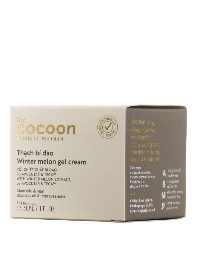 The Cocoon Original Vietnam  Winter Melon Gel Cream Moisturiser 30ml | Oil-Free Face Cream for Oily & Acne-Prone Skin | Lightweight Hydrating Gel Cream for Soft Skin & Plump Skin | Shine Control Daily Moisturiser  | Best Price UAE