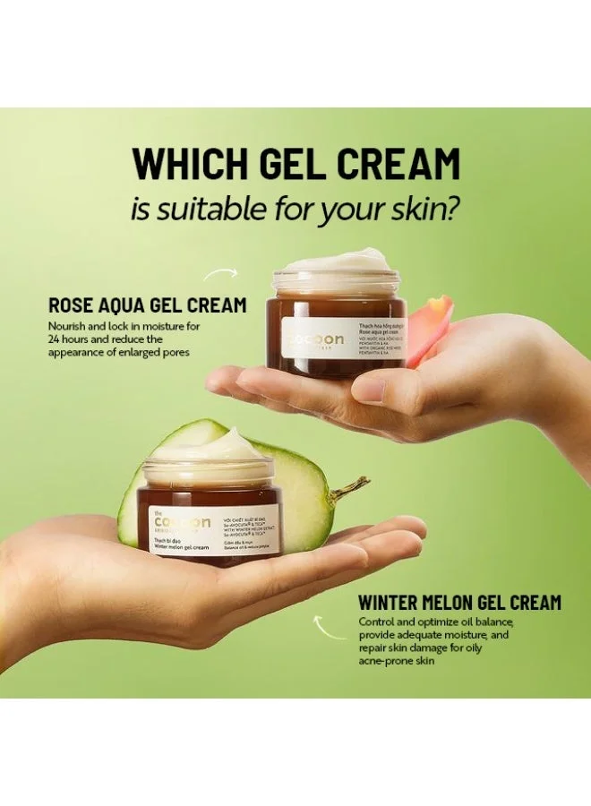 The Cocoon Original Vietnam  Winter Melon Gel Cream Moisturiser 30ml | Oil-Free Face Cream for Oily & Acne-Prone Skin | Lightweight Hydrating Gel Cream for Soft Skin & Plump Skin | Shine Control Daily Moisturiser  | Best Price UAE