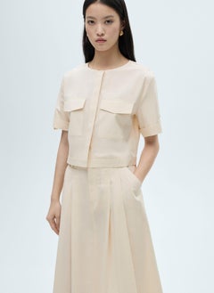 MANGO Chest-Pocket Cotton Blouse  - Image 1