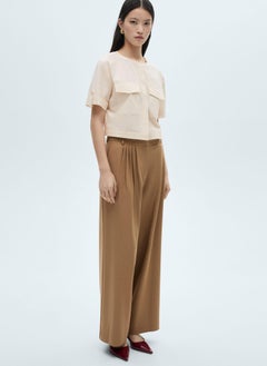 MANGO Chest-Pocket Cotton Blouse  - Image 5