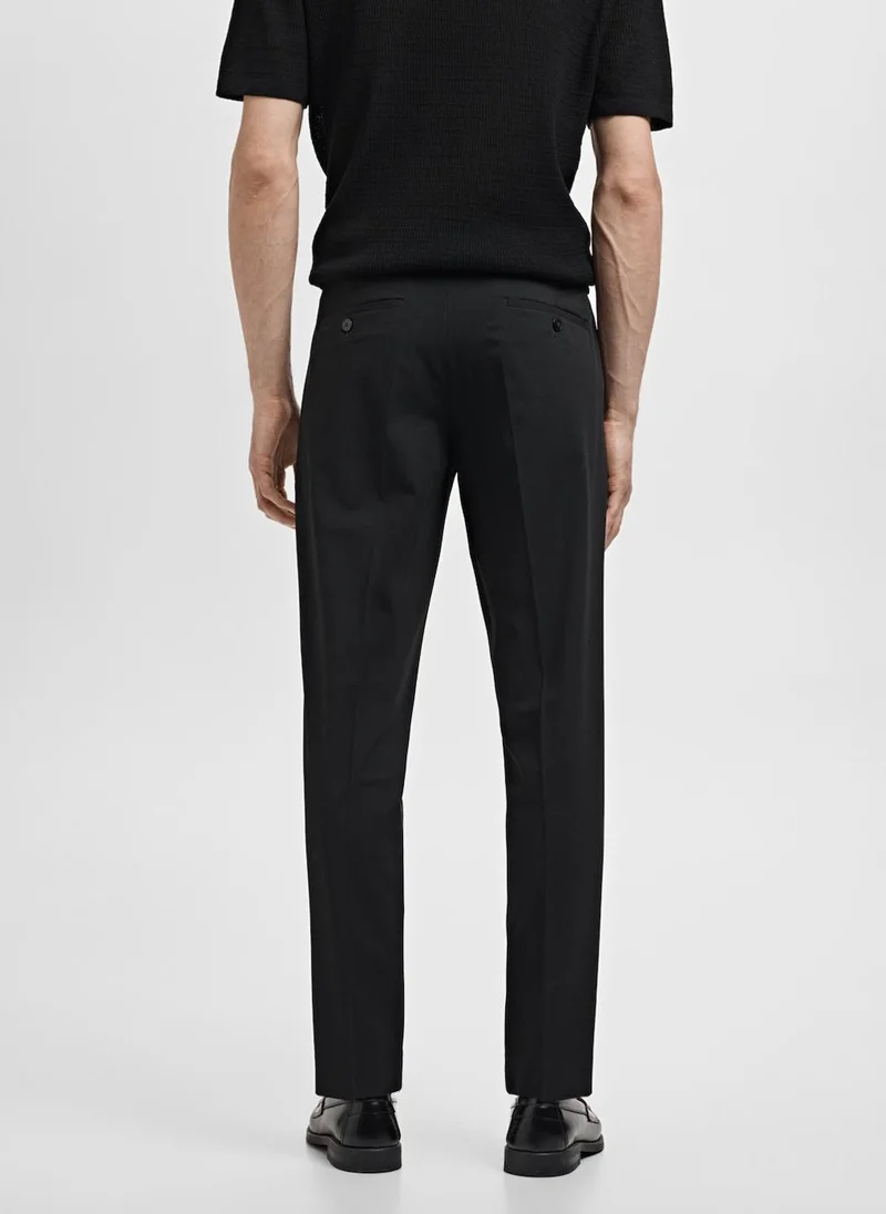 MANGO Stretch Fabric Super Slim-Fit Suit Trousers