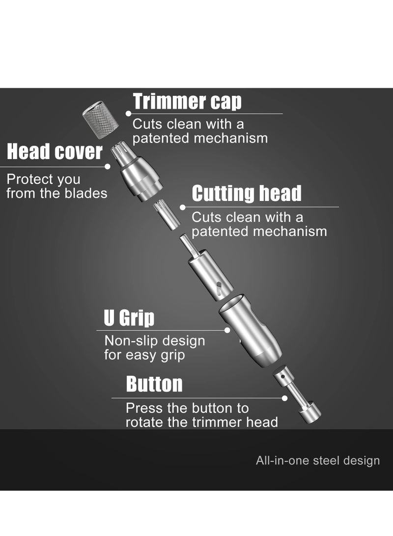 Excefore Manual Nose Hair Trimmer, Battery-Free, Wet/Dry, Easy to Clean and Carry, Improved Rotating Blades, Painless, Waterproof, Nose Hair Remover Men's Day Gifts - Image 4