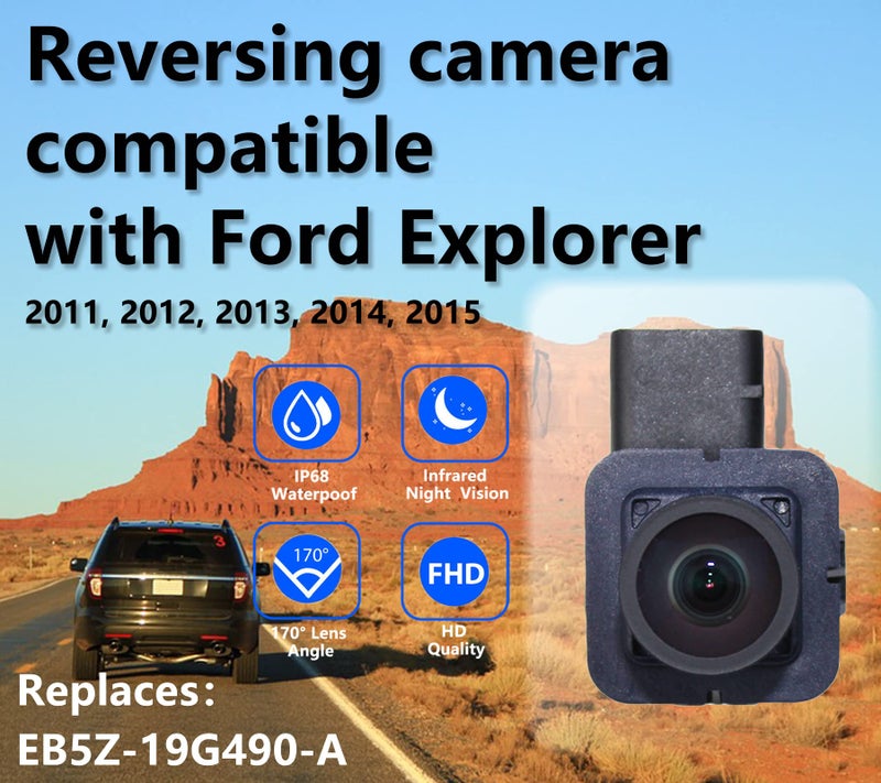 LEVANLIGHT Rear View Back Up Camera Compatible with Ford Explorer 2011 2012 2013 2014 2015 Parking Park Assist Camera.Replaces# EB5Z-19G490-A / BB5Z19G490A.(with Track Lines) - Image 2