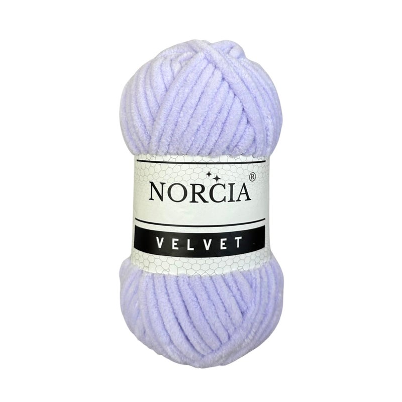 Norcia Soft Velvet Yarn Chenille Yarn for Crocheting Super Bulky 100g 743 yds Baby Blanket Yarn for Knitting Amigurumi Yarn for Crochet Weaving Craft Lilac 1 Skein