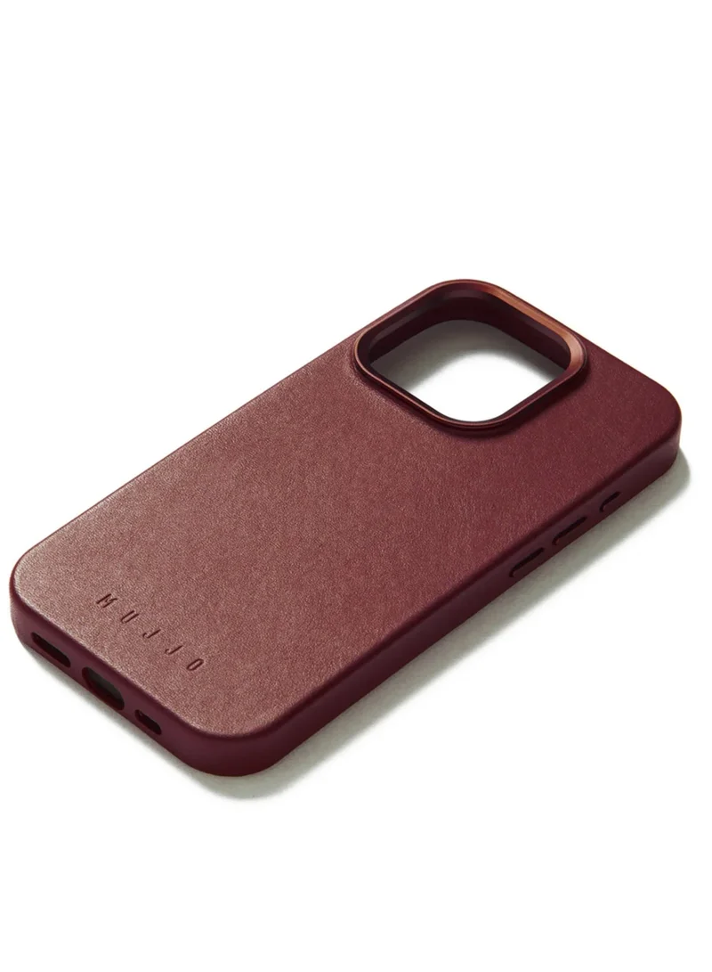 Mujjo Mujjo Leather Case for iPhone 15 Pro - Leather Case, MagSafe Compatible, Premium European Leather, Slim & Stylish Profile, Enhanced Phone & Camera Lens Protection, Recycled Materials Burgundy