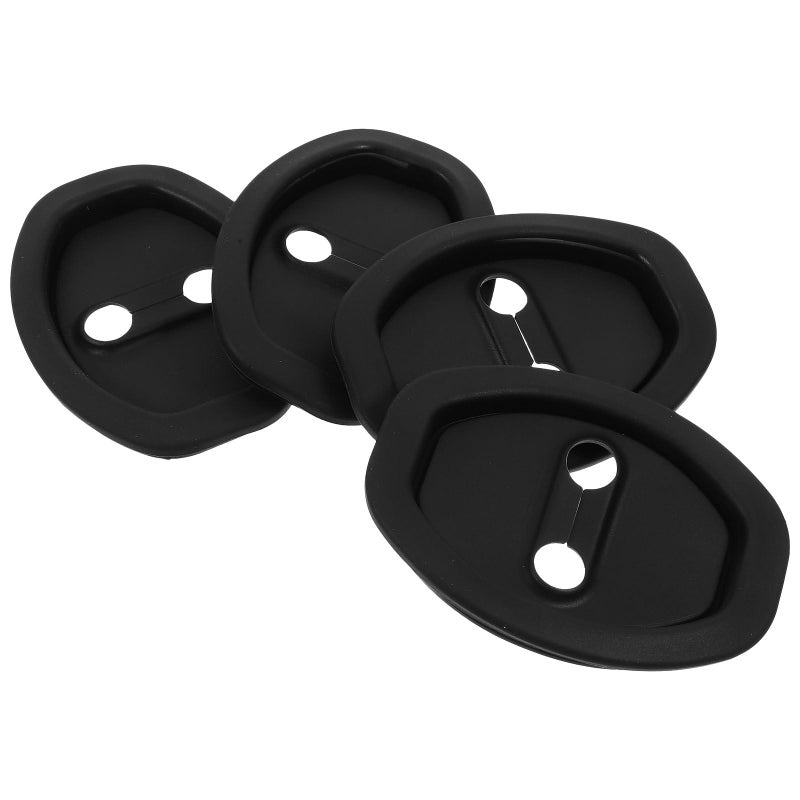 4pcs Thickened Silicone Car Door Lock Covers Noise Reduction Pads Black - Image 2