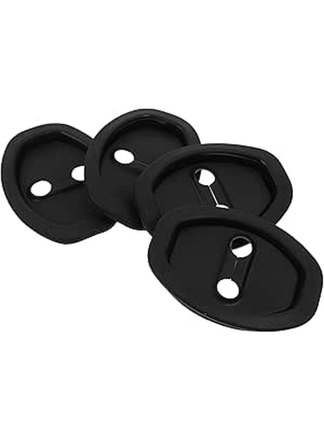 4pcs Thickened Silicone Car Door Lock Covers Noise Reduction Pads Black - Image 1