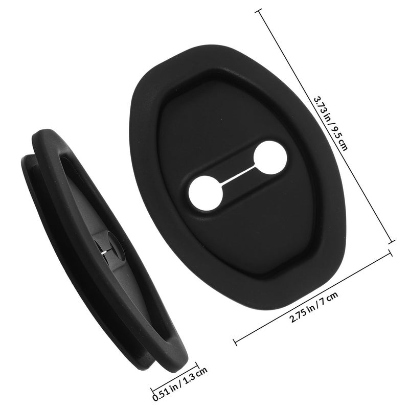 4pcs Thickened Silicone Car Door Lock Covers Noise Reduction Pads Black - Image 3