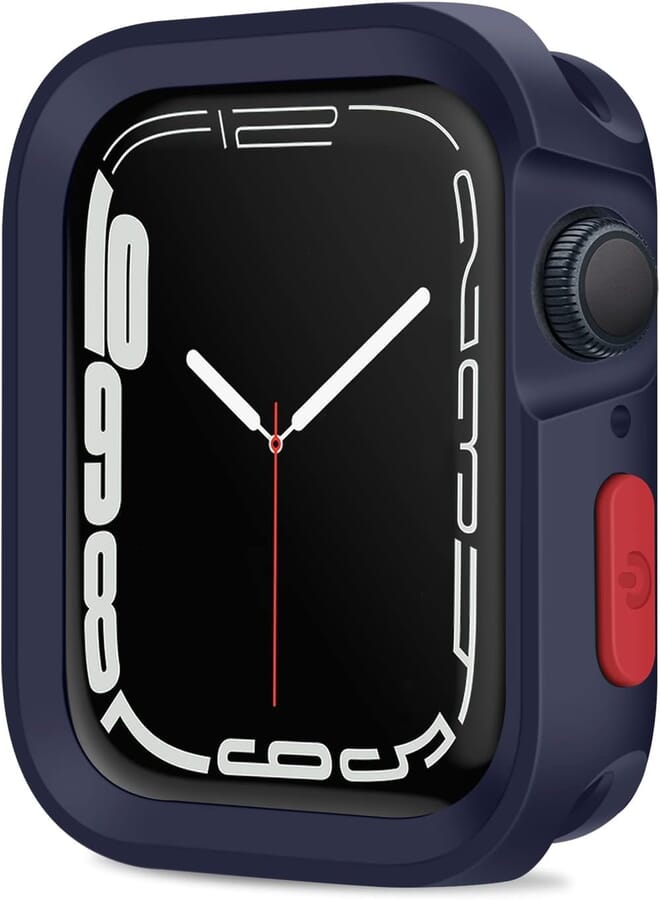 Next Next store Rugged Case Compatible with iWatch Series 9/8/7 41mm Series 6/SE/5/4 40mm, Soft TPU Shockproof Anti-Drop Protective Cover for iWatch (Navy)