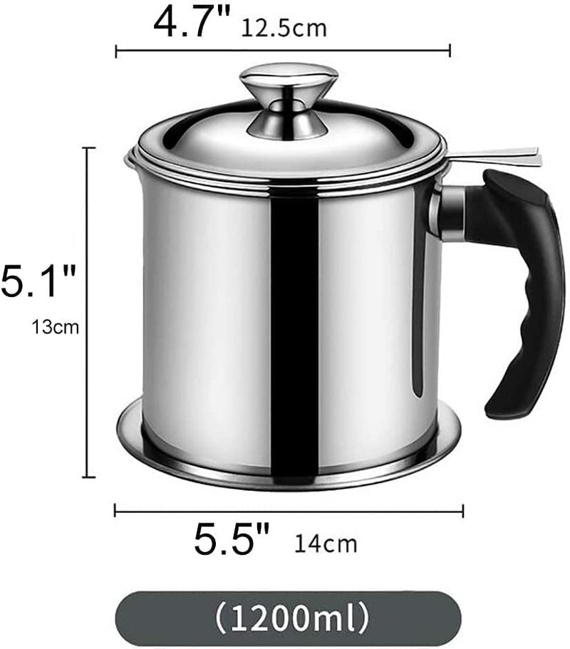 HETARMI ENTERPRISE Kitchen Oil Container Filter Pot Grease with Strainer14L Used Cooking Container Deep Fat Keeper Metal Large Frying Oil Disposal Storage Can Pack of 1 - Image 3