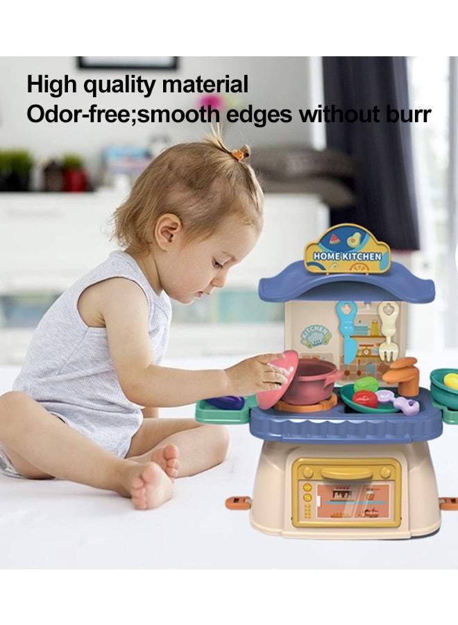 22 pcs Kitchen Playset for Kids,Cooking Kitchen Toys Playset for Toddler,Pretend Play Kitchen Accessories with Play Food,Rich Realistic Details Include Vegetables, Knife, Fork and Pots,eparable Design Kids Pretend Kitchen Toys,Portable Kids Play Kitchen Set Gift for Girls and Boys - Image 4