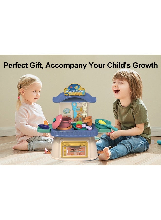 22 pcs Kitchen Playset for Kids,Cooking Kitchen Toys Playset for Toddler,Pretend Play Kitchen Accessories with Play Food,Rich Realistic Details Include Vegetables, Knife, Fork and Pots,eparable Design Kids Pretend Kitchen Toys,Portable Kids Play Kitchen Set Gift for Girls and Boys - Image 5