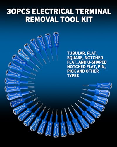 DPTOOL 30Pcs Electrical Terminal Removal Tool Kit Automotive Universal Pin Extractor Connector Separator Set Suitable with 132.5MM 132.88MM 134.7MM 133.8MM Four Size for Most Vehicle Models - Image 2