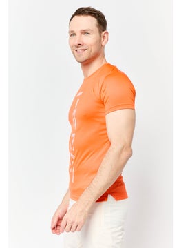 Adidas Men Sportswear Fit Short Sleeve Training T-shirt, Orange  - Image 4