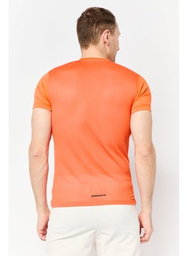 Adidas Men Sportswear Fit Short Sleeve Training T-shirt, Orange  - Image 3