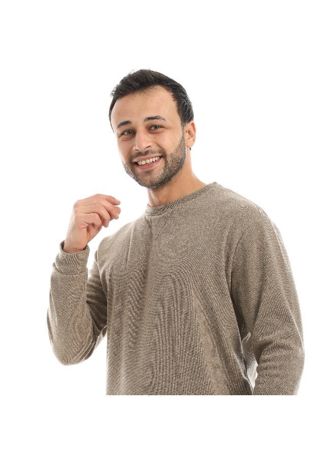 Red Circle Pajama Round Neck with Gingham Pant Men - Image 4