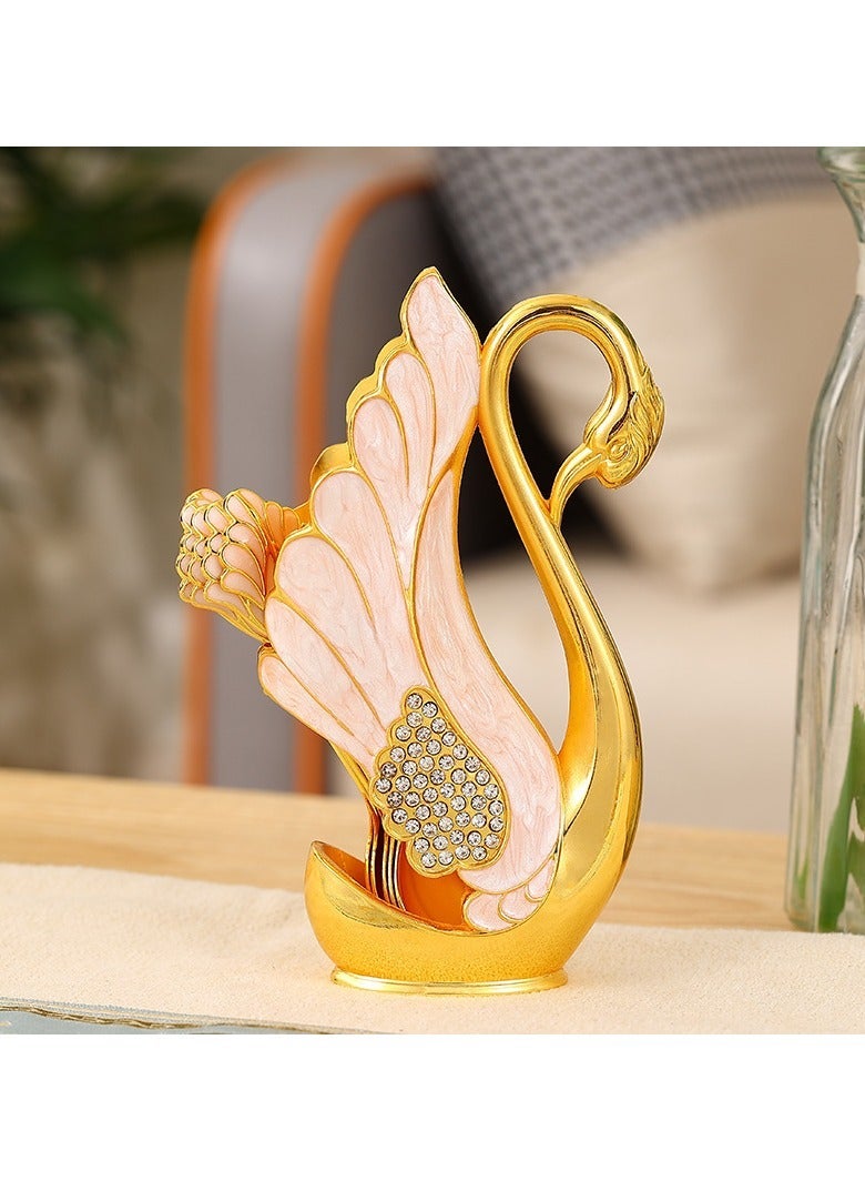 Swan base creative tableware fruit fork dessert small spoon cake coffee spoon combination set - Image 3