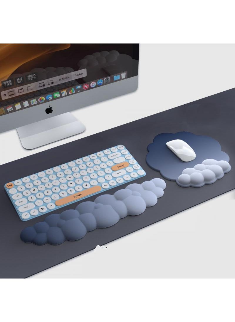 Generic - 3-Piece Office Keyboard Cloud Wrist Rest And High Density Memory Silicone Non Slip Base Mouse Pad - Image 1