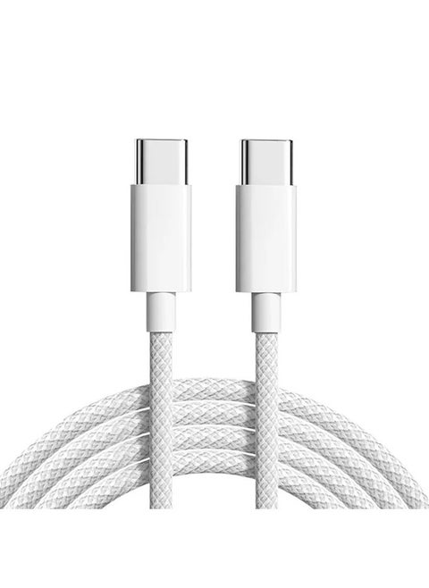 USB-C To USB Type-C Cable 60W PD Charging Cable 1M White