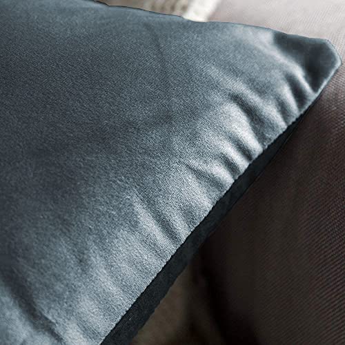 Khooti Velvet Cushion Cover, 28X28 Inches | Dark Grey | Pack of 3 | Solid Plain Soft & Smooth, Decorative Cushion Covers for Living Room, Bedroom, Couches, Chairs, Sofas, Beds & Home Decor - Image 2