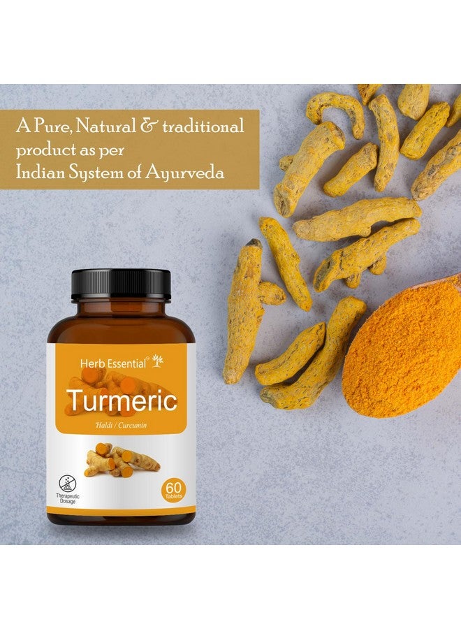 Herb Essential أقراص الكركم الأساسية من الأعشاب، 500 ملغ، 60 قرص | مستخلصات هالدي طبيعية 100% | يساعد في تعزيز المناعة - Image 5