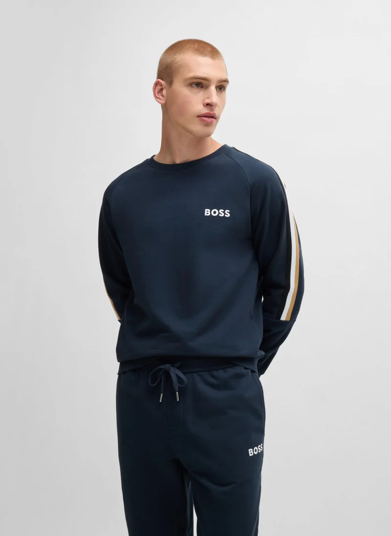 بوس Cotton-terry pyjamas with logos and tape details