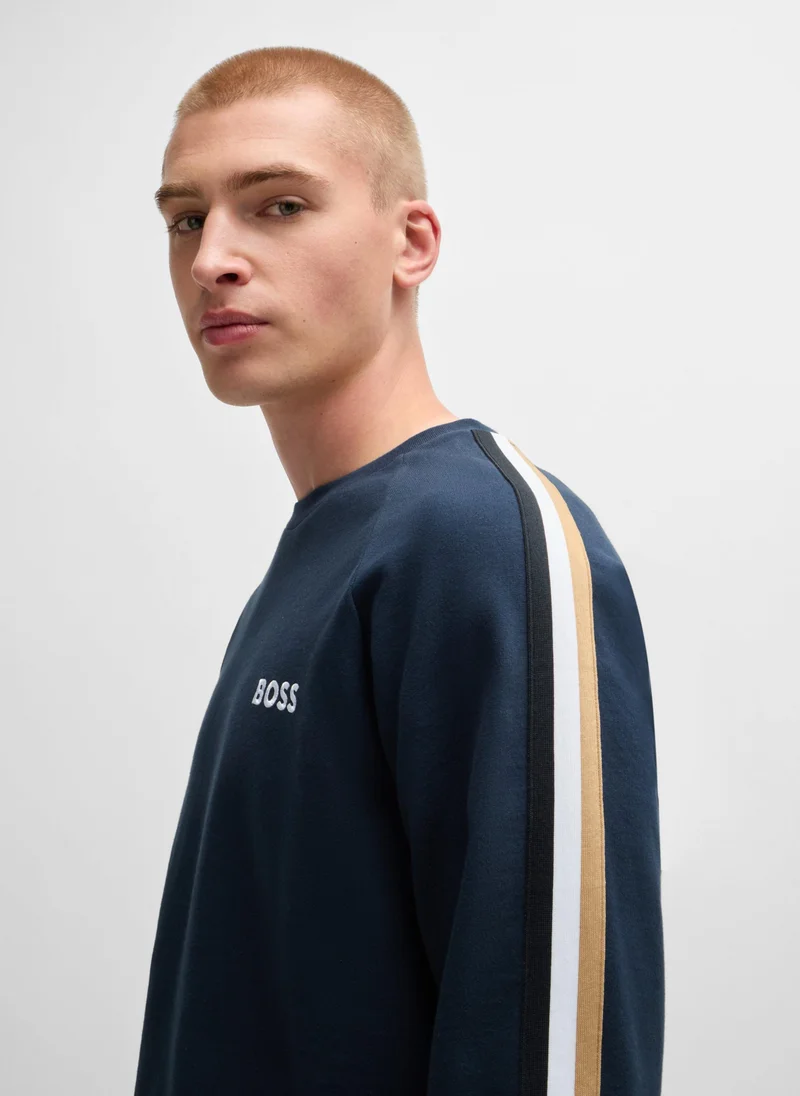 بوس Cotton-terry pyjamas with logos and tape details