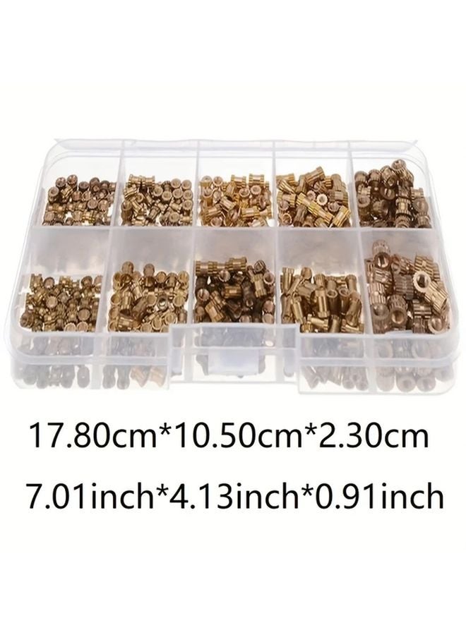 200pcs M2 M2 5 M3 Brass Thread Insert Nut Kit Copper Color Fastener Double Pass Knurled - Image 3