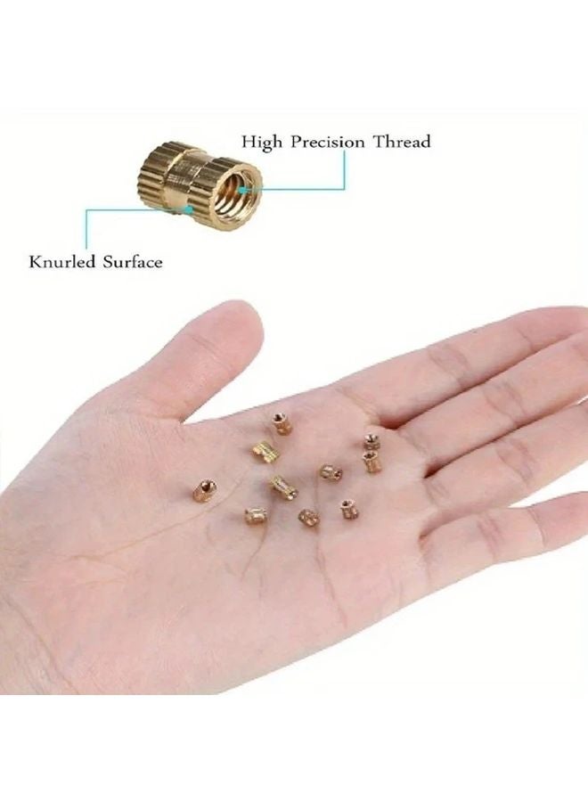 200pcs M2 M2 5 M3 Brass Thread Insert Nut Kit Copper Color Fastener Double Pass Knurled - Image 5