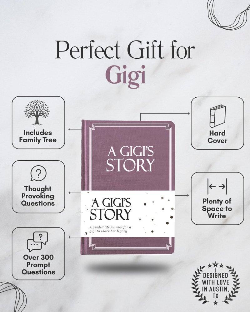 Coco & Lan Gigi's Life Story Journal (Hardcover): A Meaningful Keepsake for Gigi to Share Her Journey & Memories, Book Includes 250+ Prompt Questions, Sentimental Gift for Mother's Day, Birthday, Christmas - Image 2
