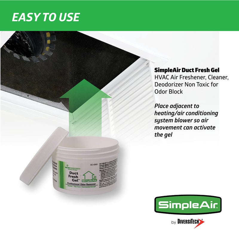 SimpleAir جل منعش بسيط لفتحات الهواء - معطر هواء HVAC، منظف، مزيل للروائح غير سام لحجب الروائح، صغير - Image 2