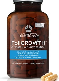 Advanced Trichology FoliGROWTH Hair Growth Supplement for Thicker Fuller Hair 90 Capsules 