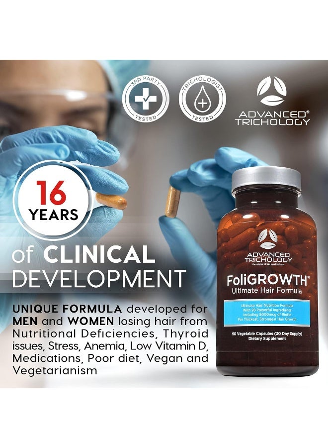 ادفانسد تريكولوجي مكمل FoliGROWTH لنمو الشعر لشعر أكثر كثافة 90 كبسولة - Image 5