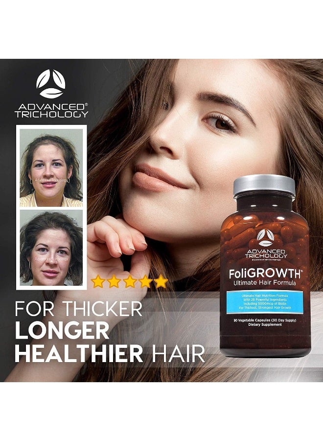 ادفانسد تريكولوجي مكمل FoliGROWTH لنمو الشعر لشعر أكثر كثافة 90 كبسولة - Image 3