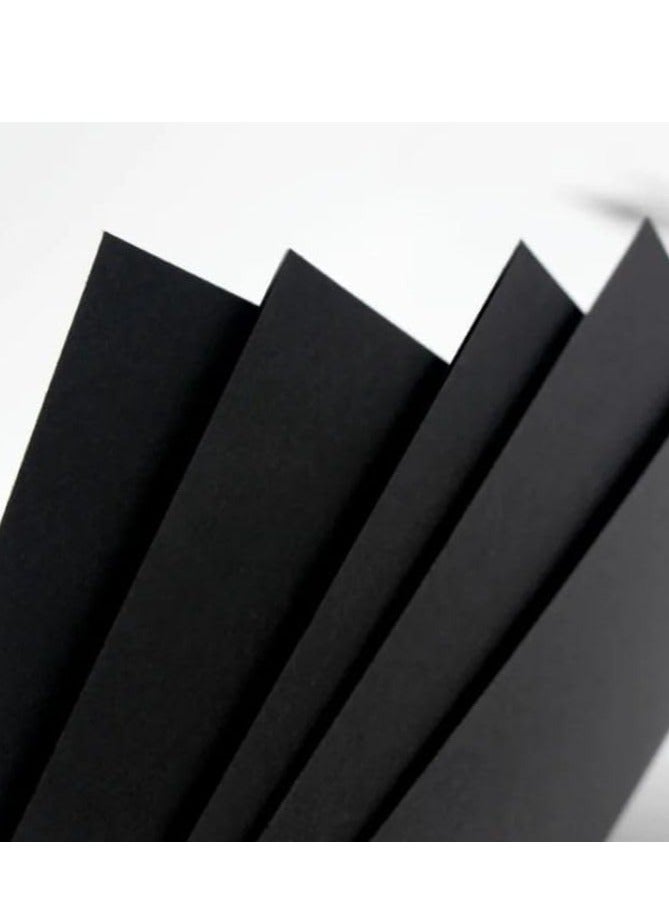 Terabyte A4 Black Paper 300GSM, 10 Sheets Thick Dark Black Paper Card for Chalkboard, Scrapbook, Greetings, Invitations, Postcards, Index Cards, and Notecards. - Image 2