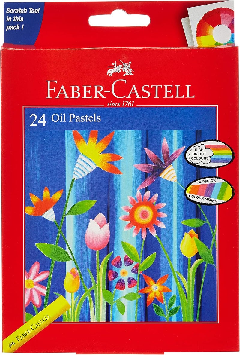 Faber-Castell 24 Oil Pastels - Assorted Colors - Image 1