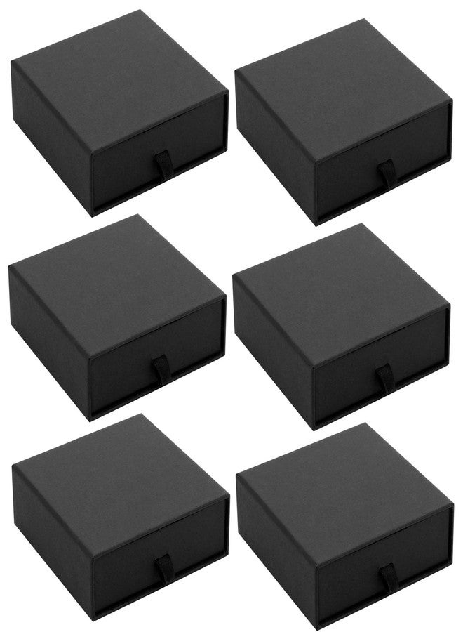 GTILE 6 Packs Jewelry Gift Box, 3.5x3.5x1.2Inch Mini Gift Boxes with Lids, Cardboard Jewelry Boxes for Bracelets Necklaces Earrings Ring Jewelry Gift (black) - Image 1