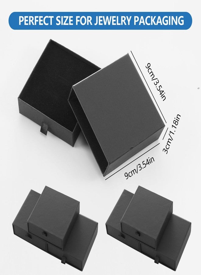 GTILE 6 Packs Jewelry Gift Box, 3.5x3.5x1.2Inch Mini Gift Boxes with Lids, Cardboard Jewelry Boxes for Bracelets Necklaces Earrings Ring Jewelry Gift (black) - Image 2