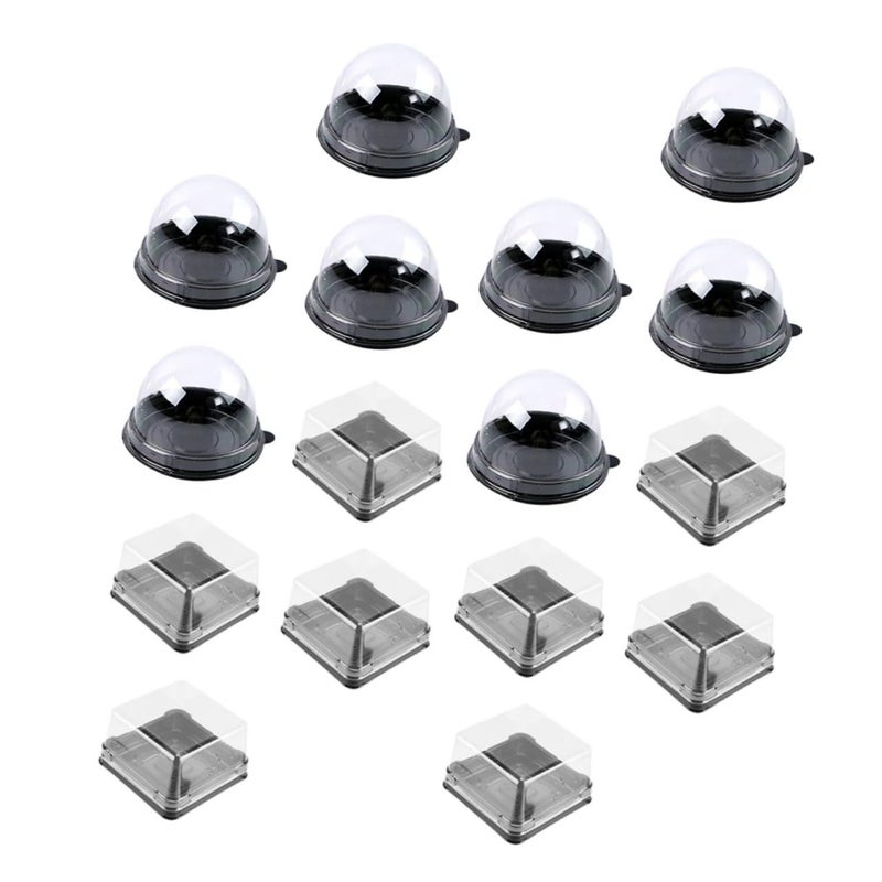 100 Pcs Black Portable Pastry Boxes With Lids For Moon Cakes Baked Goods Food Storage Containers - Image 2