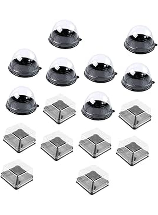 100 Pcs Black Portable Pastry Boxes With Lids For Moon Cakes Baked Goods Food Storage Containers - Image 1
