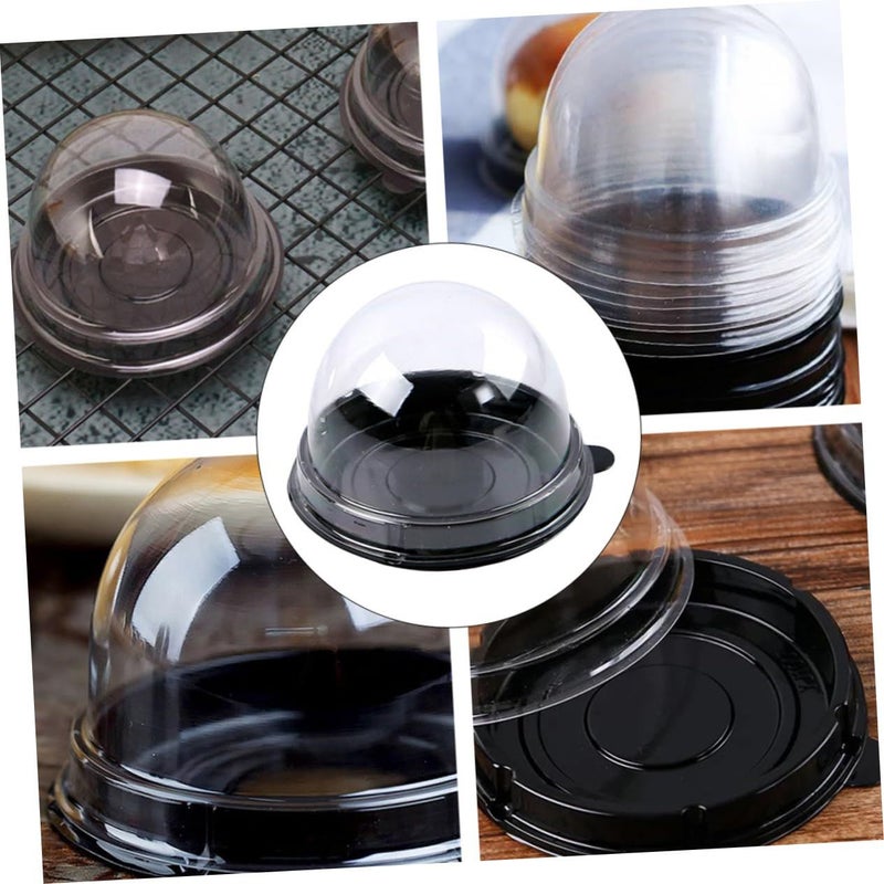 100 Pcs Black Portable Pastry Boxes With Lids For Moon Cakes Baked Goods Food Storage Containers - Image 5