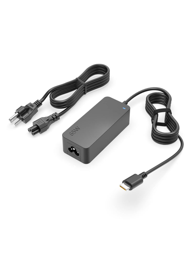 DEXPT Charger for Lenovo Thinkpad T14 T14s T15 T16 L13 L15 L14 X13 E14 E15 E16 Gen 1-6, P14s P15s P52s P53s P51s Laptop, 65W 45W USB-C PD, UL Certified, Black