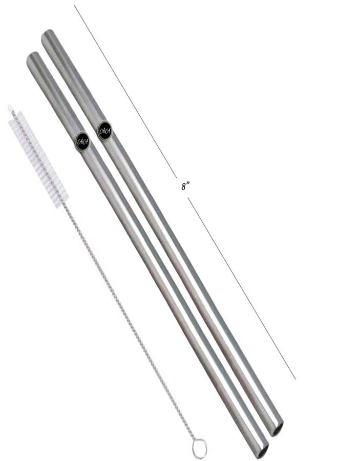 AIA India Drinking Stainless Steel Straws, Bar Accessories (3 Pcs Bent Straw + 3 Pcs Straight Straw) | Length 8.00 INCH | Set of 6 - Image 5